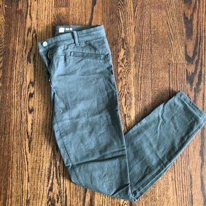 Green Gap Modern Straight Skinny Pants